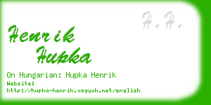 henrik hupka business card